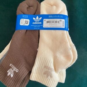 Adidas Men's Athletic Socks in Brown and Cream